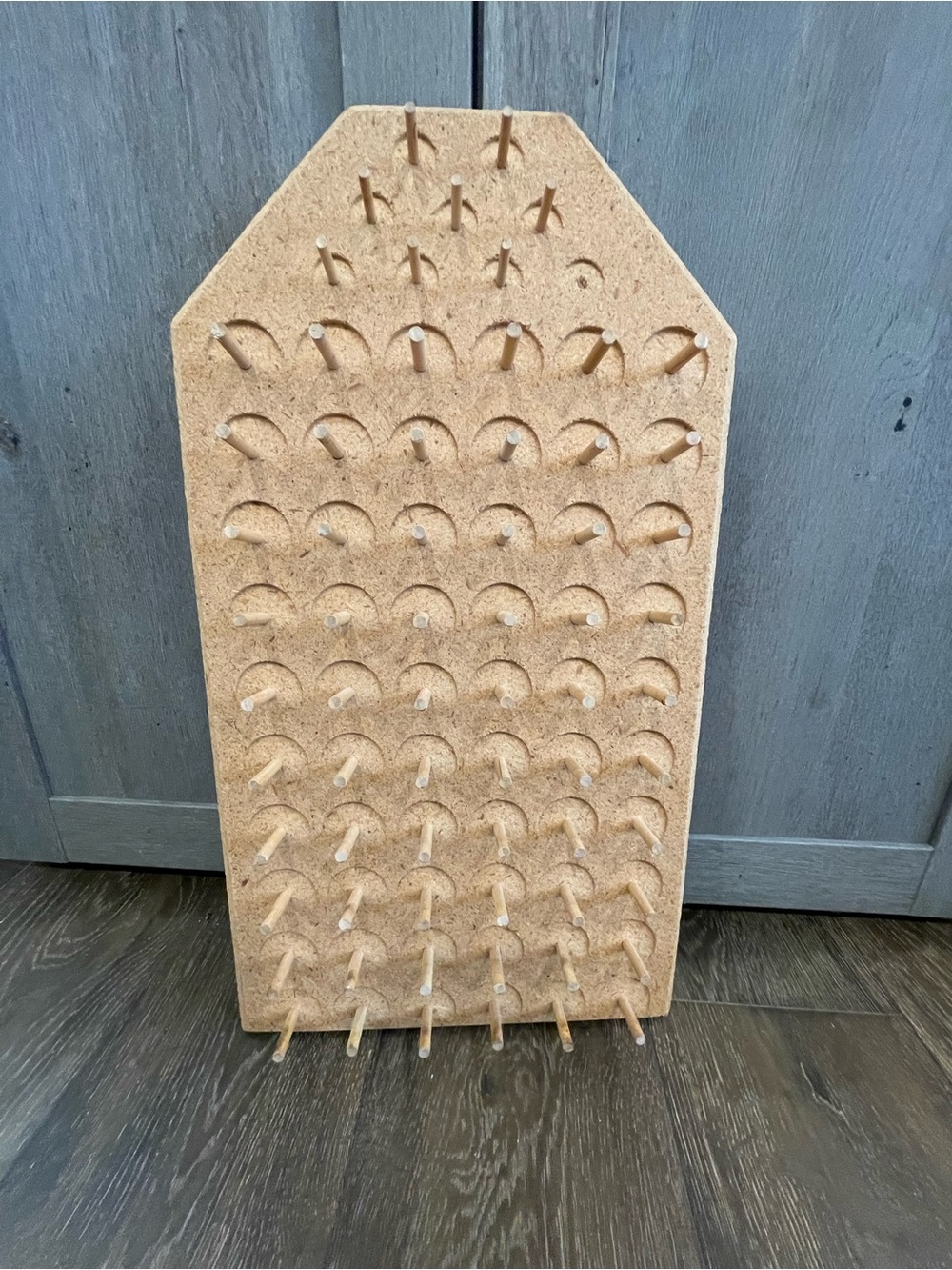 Hand Crafted Pegboard Organizer in Natural Tan
